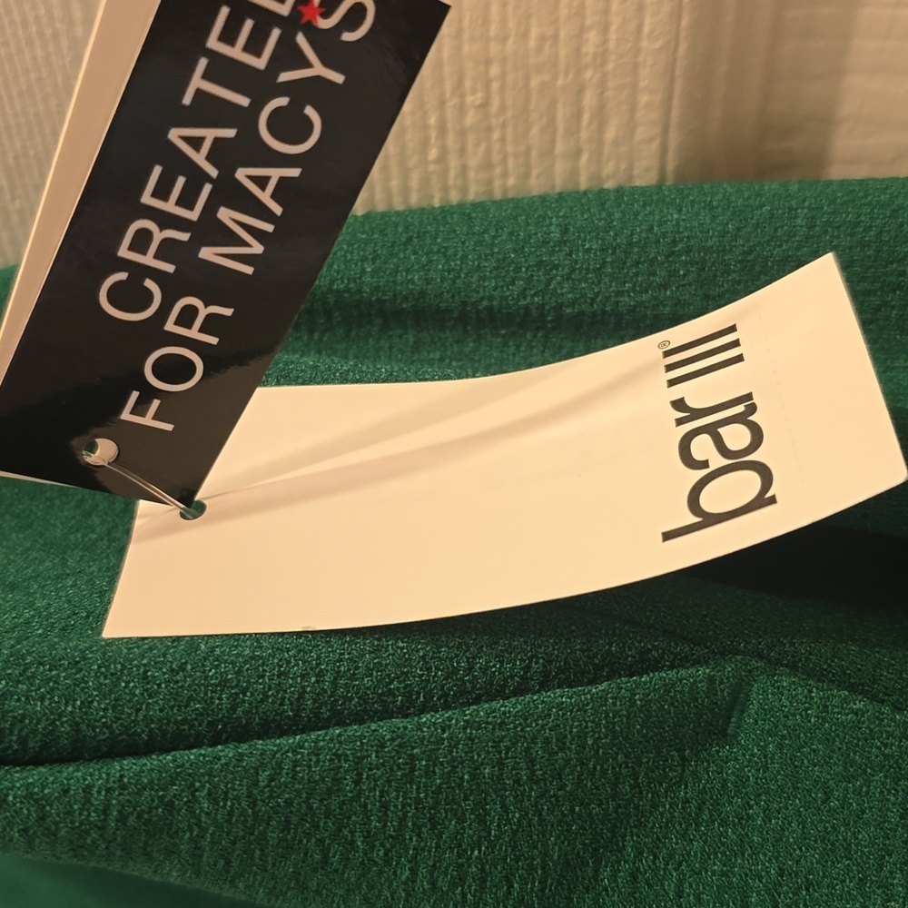 Bar III Emerald Green Elastic Back Waist Trouser Pants Size Slit Pockets XXL NWT - Picture 4 of 7